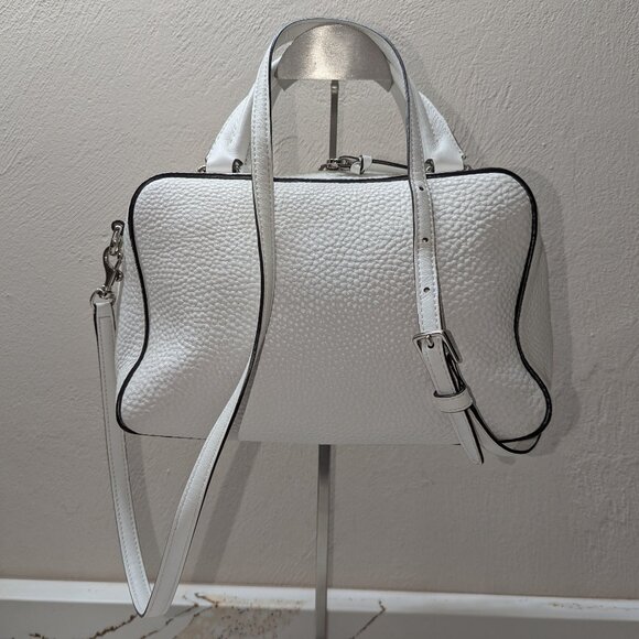 Coach white pebbled leather satchel with crossbody strap. EUC! - Picture 8 of 9